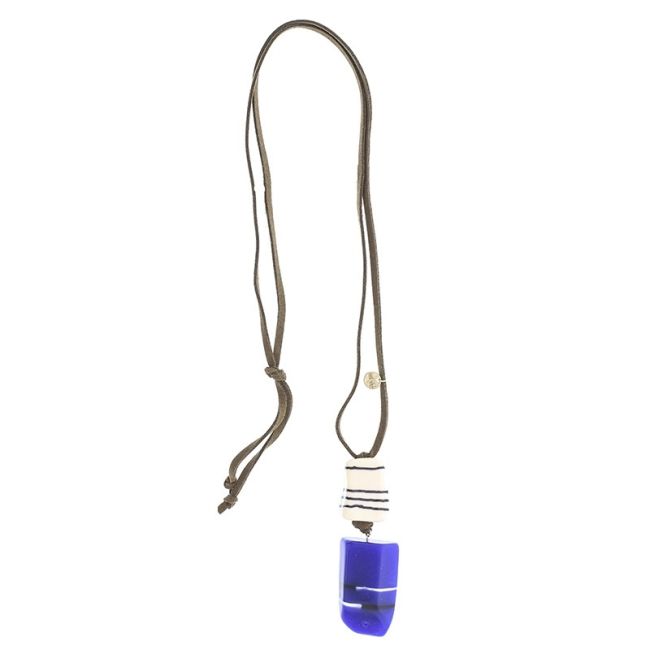 DOUBLE RESIN PENDANT LONG NECKLACE