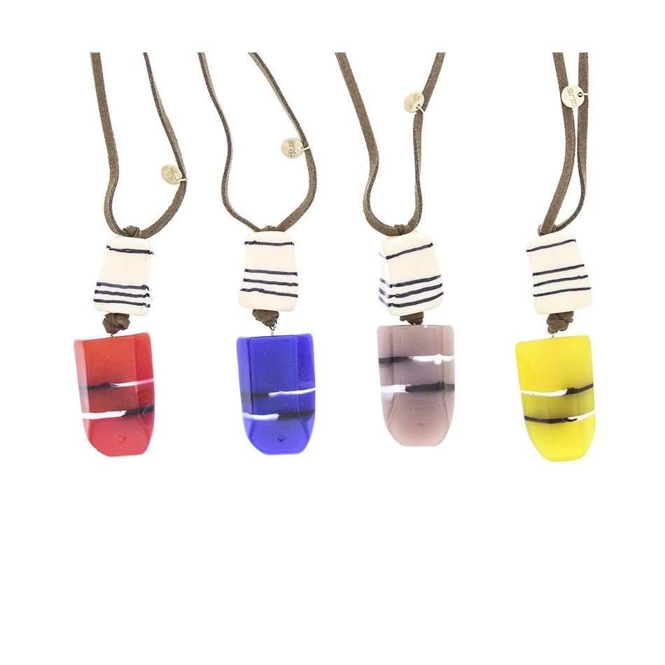 DOUBLE RESIN PENDANT LONG NECKLACE