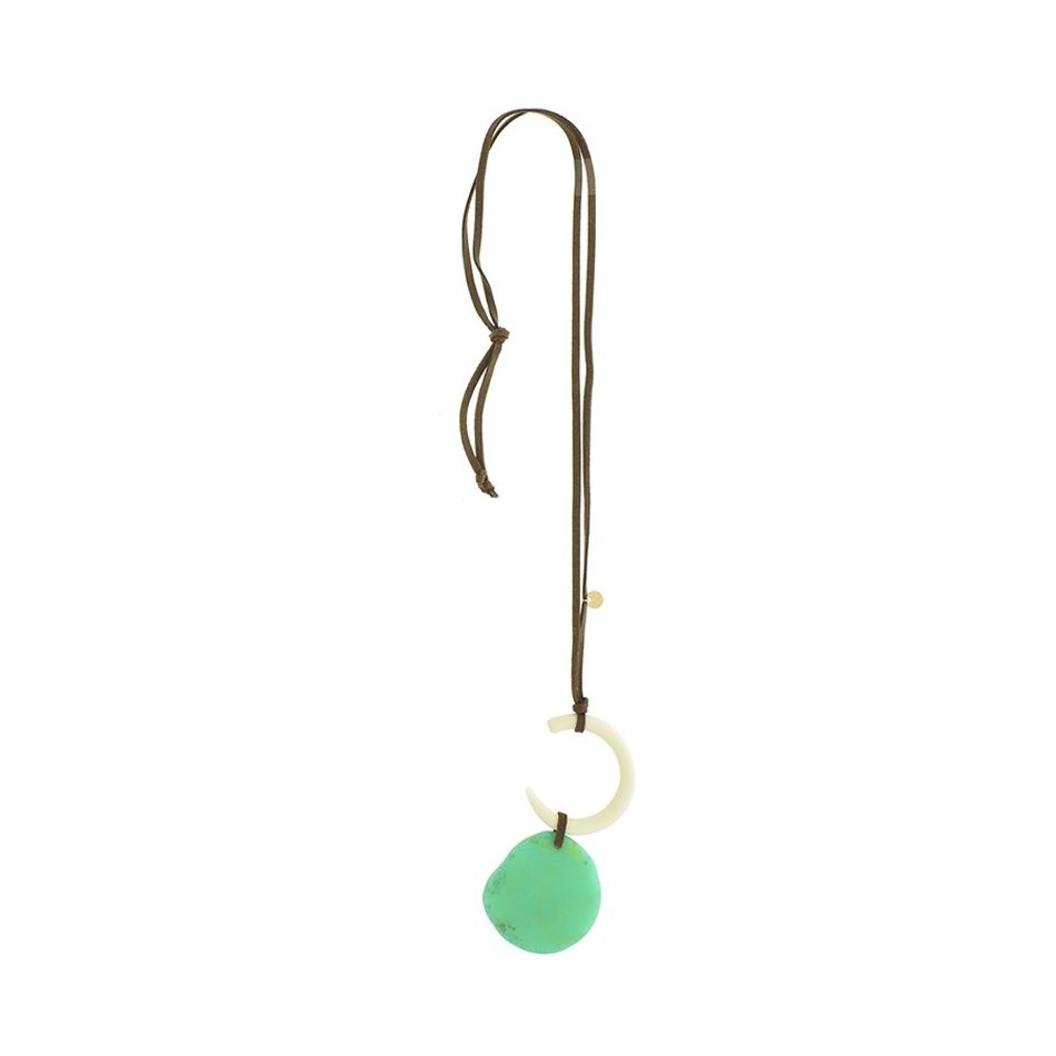 COLLAR LARGO COLGANTE DOBLE RESINA