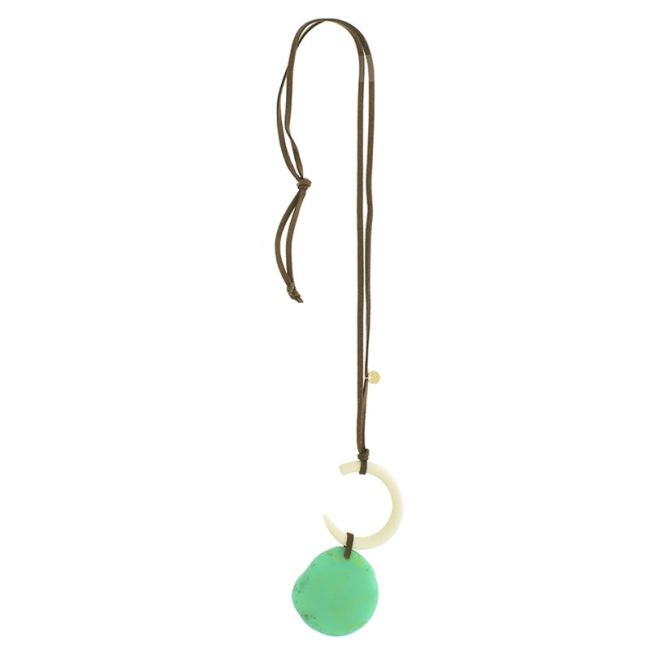 DOUBLE RESIN PENDANT LONG NECKLACE
