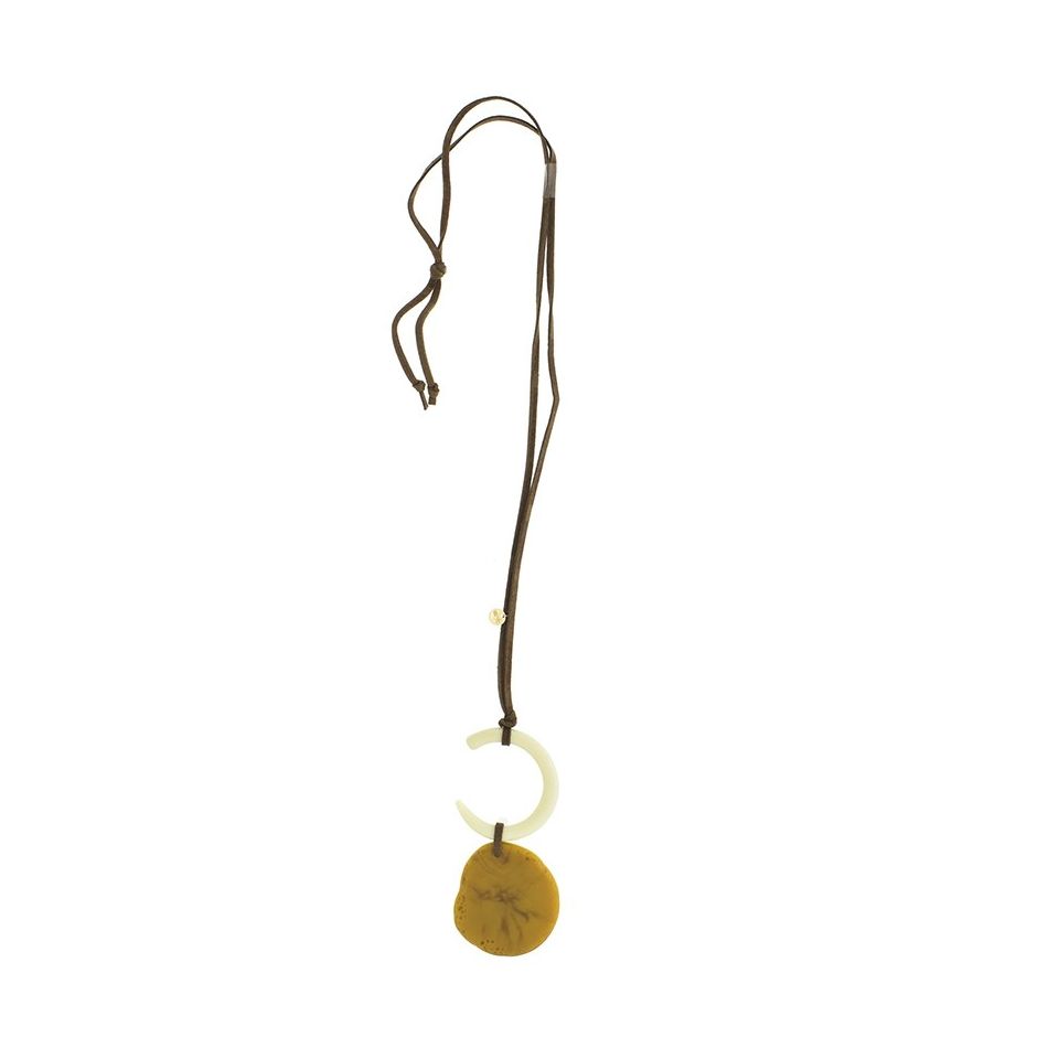 COLLAR LARGO COLGANTE DOBLE RESINA