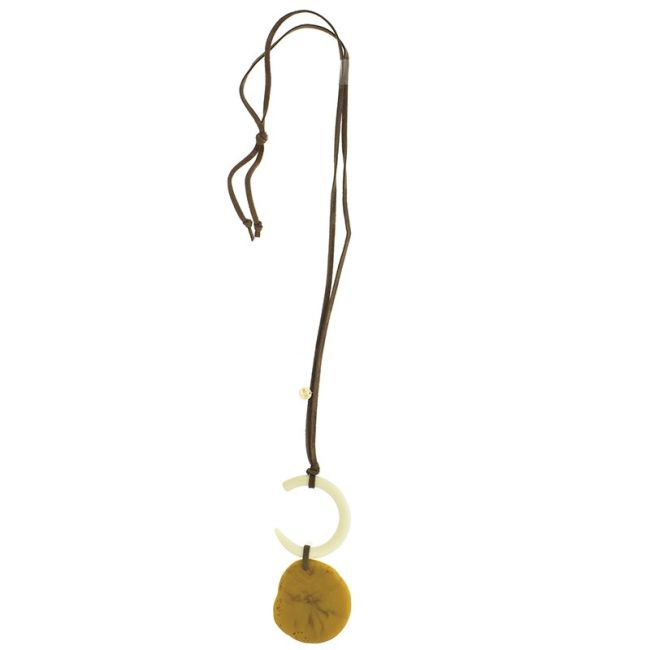 DOUBLE RESIN PENDANT LONG NECKLACE