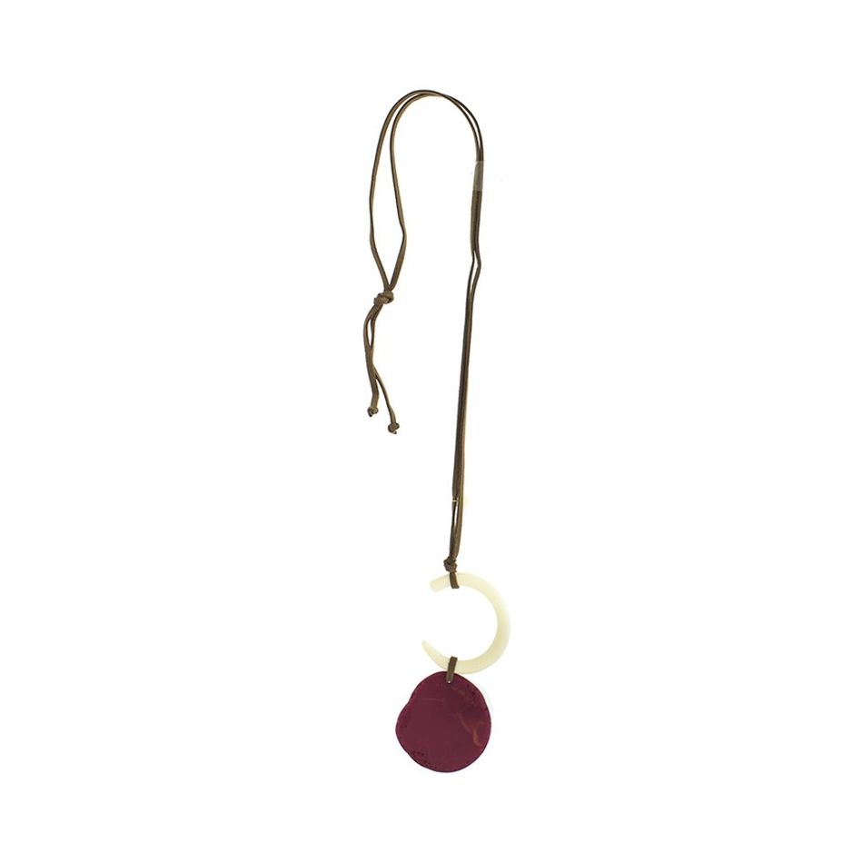COLLAR LARGO COLGANTE DOBLE RESINA