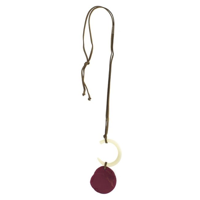 COLLAR LARGO COLGANTE DOBLE RESINA