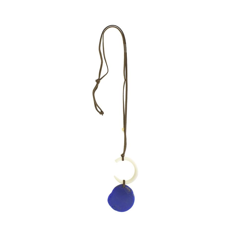 DOUBLE RESIN PENDANT LONG NECKLACE