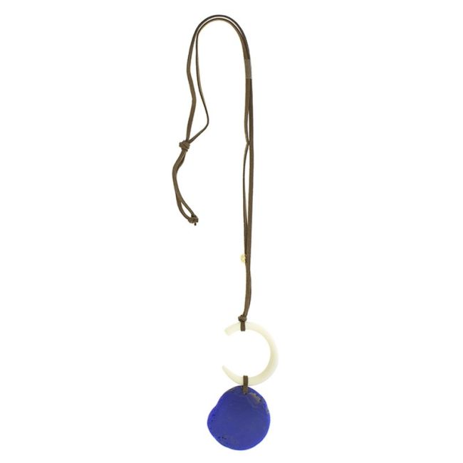 DOUBLE RESIN PENDANT LONG NECKLACE