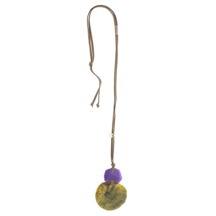 DOUBLE RESIN PENDANT LONG NECKLACE