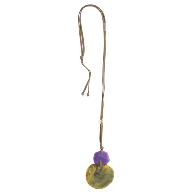 DOUBLE RESIN PENDANT LONG NECKLACE