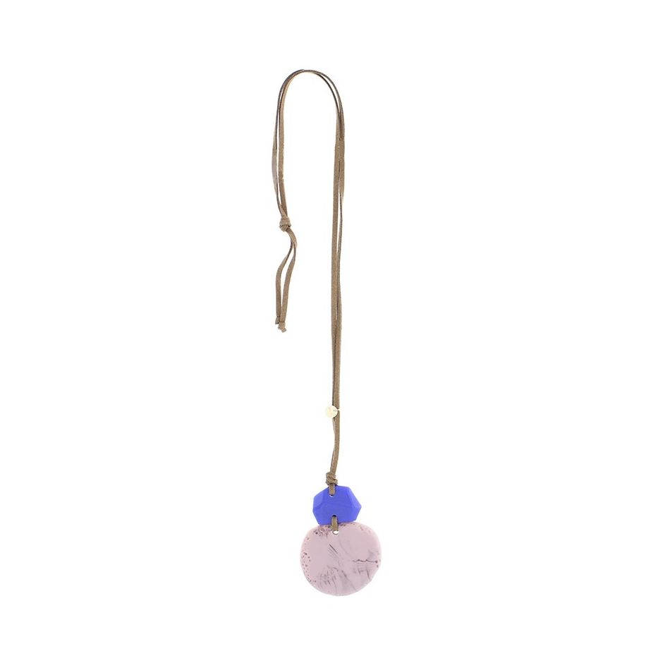COLLAR LARGO COLGANTE DOBLE RESINA
