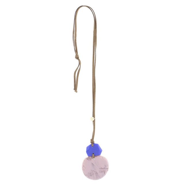 COLLAR LARGO COLGANTE DOBLE RESINA