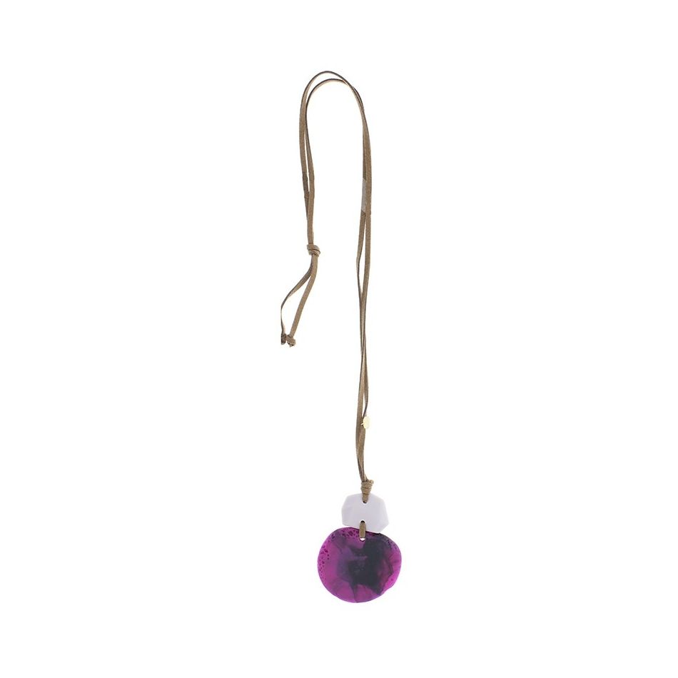 DOUBLE RESIN PENDANT LONG NECKLACE