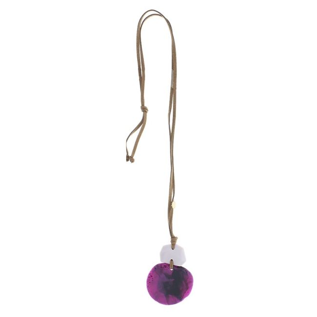 DOUBLE RESIN PENDANT LONG NECKLACE
