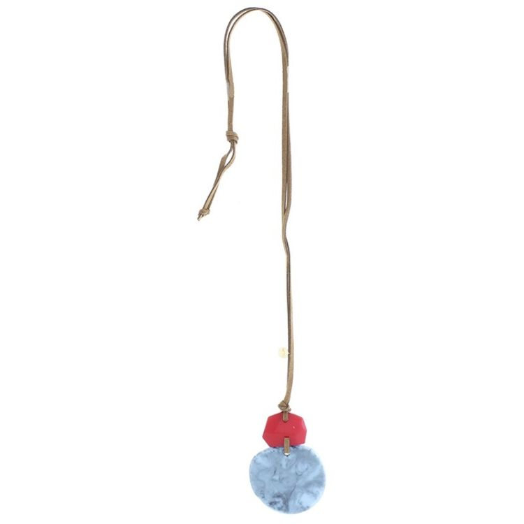 DOUBLE RESIN PENDANT LONG NECKLACE 2