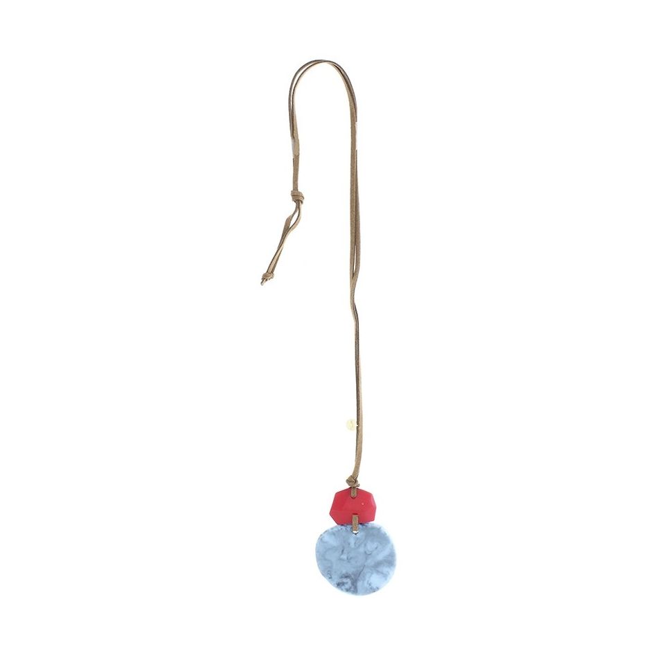 DOUBLE RESIN PENDANT LONG NECKLACE