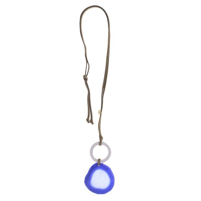 LONG NECKLACE PENDANT RESIN MEDAL RING