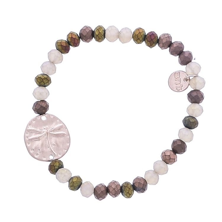 PULSERA CUENTAS LIBÉLULA METAL