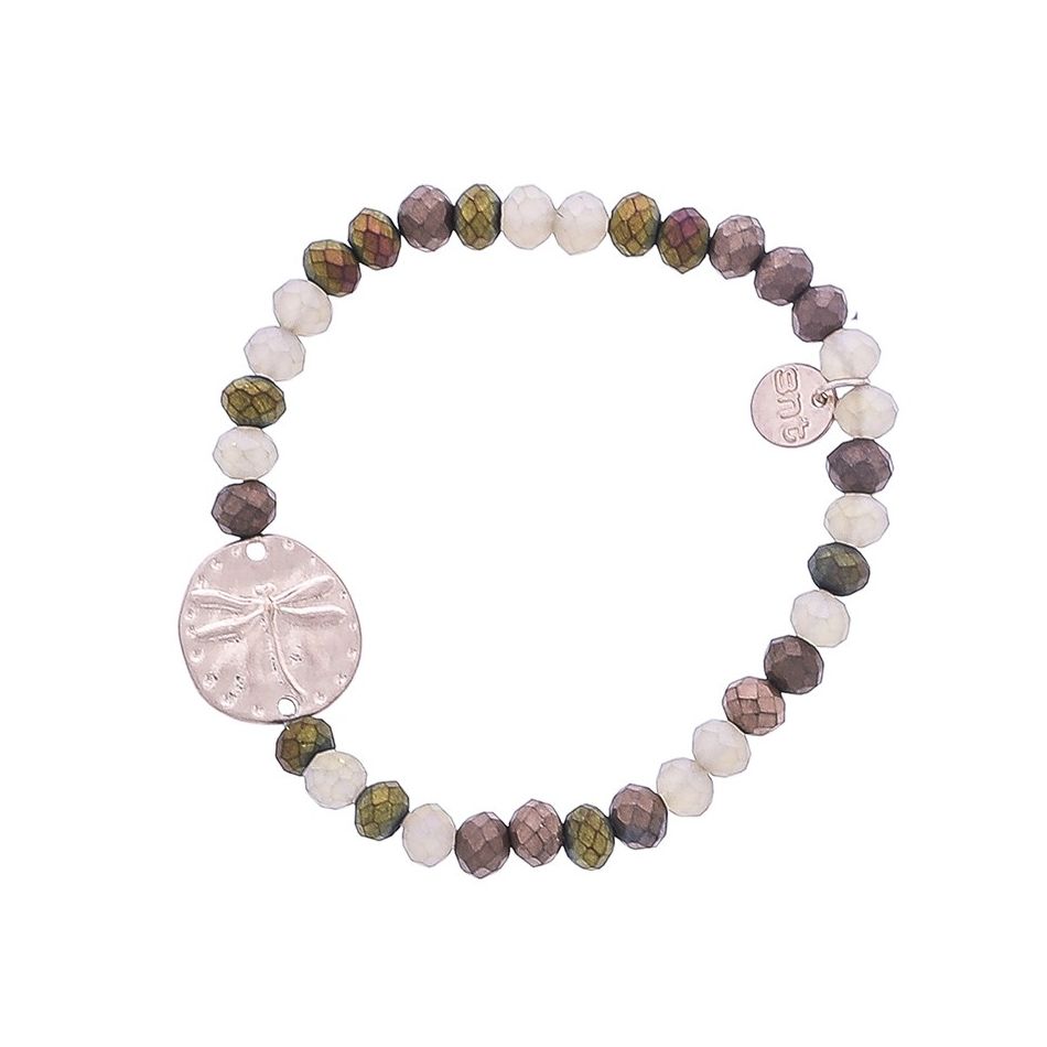 PULSERA CUENTAS LIBÉLULA METAL