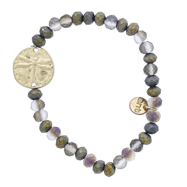 PULSERA CUENTAS LIBÉLULA METAL