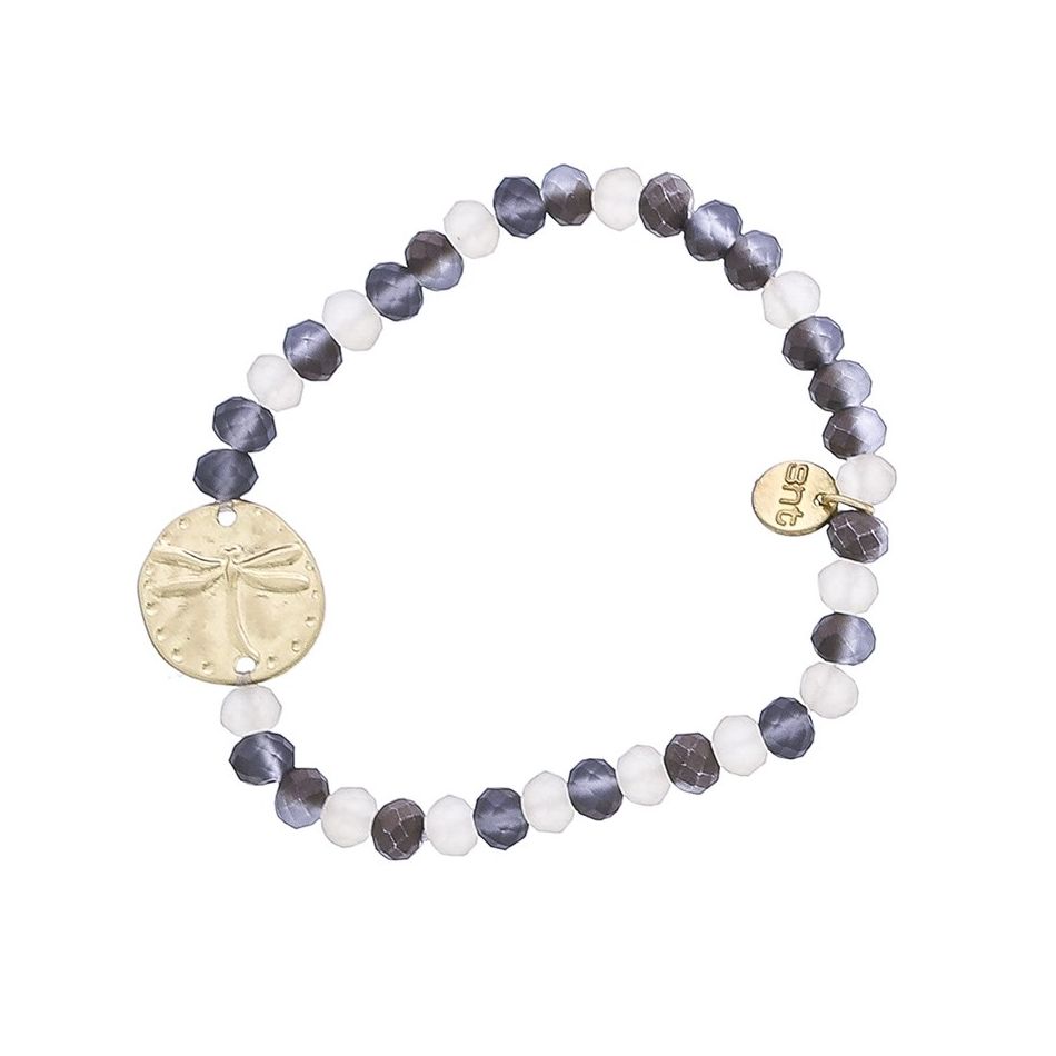 PULSERA CUENTAS LIBÉLULA METAL