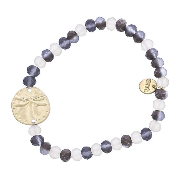 PULSERA CUENTAS LIBÉLULA METAL