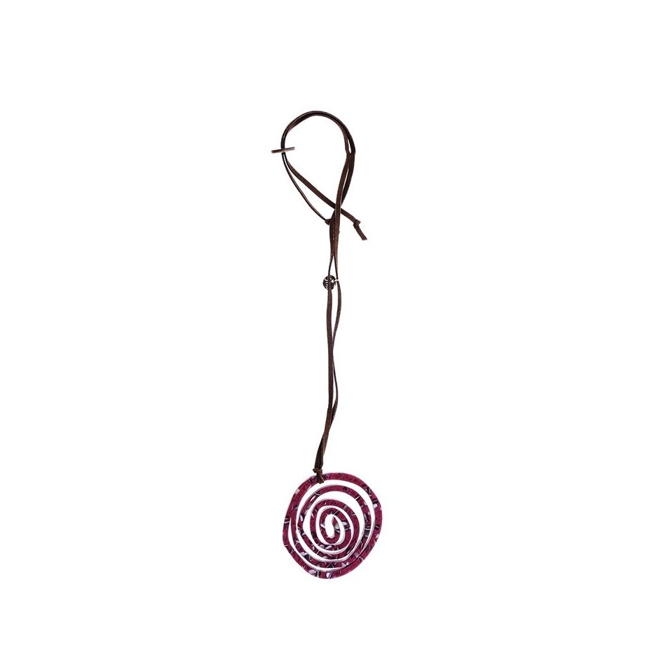 LONG RESIN PRINT FLOWER PENDANT NECKLACE