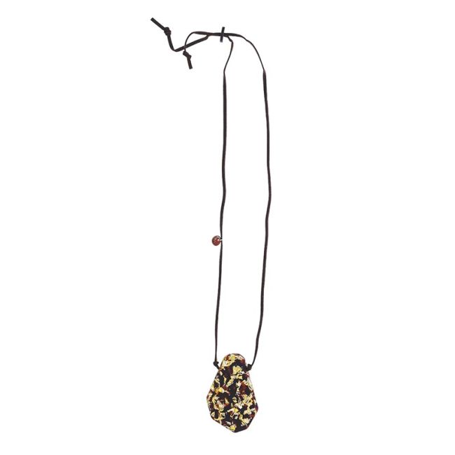 RESIN GEOMETRIC SHAPE PRINTED LONG PENDANT NECKLACE
