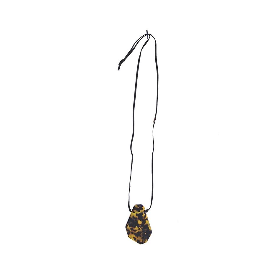 COLLAR LARGO COLGANTE ESTAMPADO FORMA GEOMÉTRICA RESINA