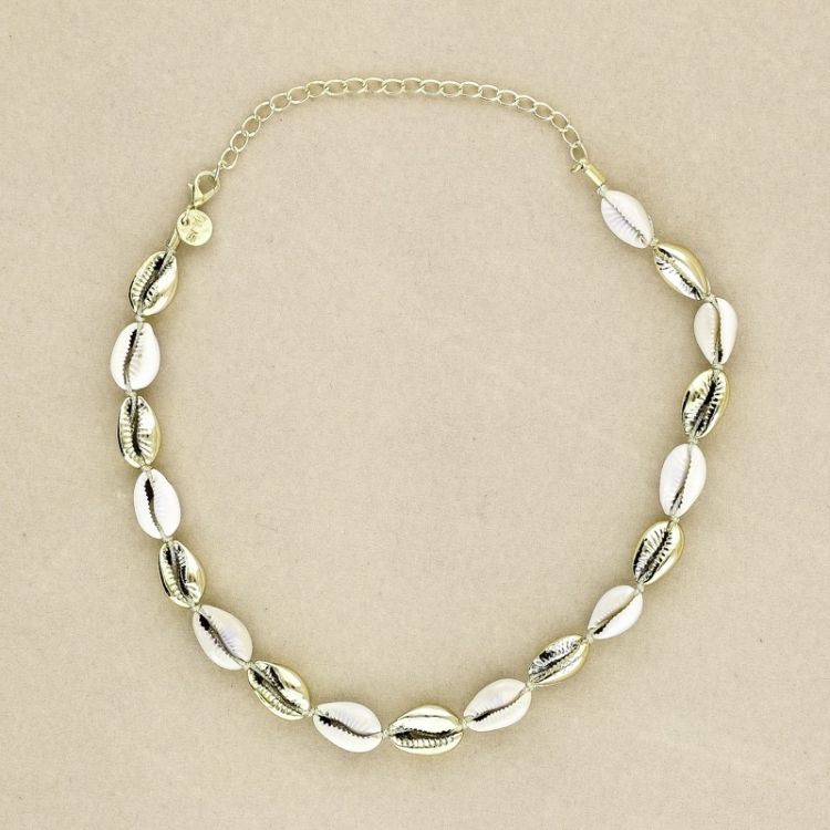 BICOLOR SHELL SHORT NECKLACE