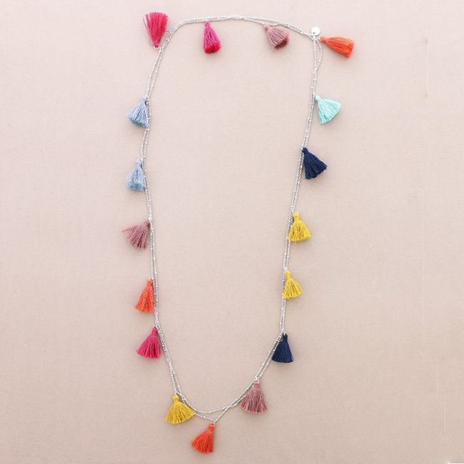 2M LONG NECKLACE WITH FRINGE CHAIN