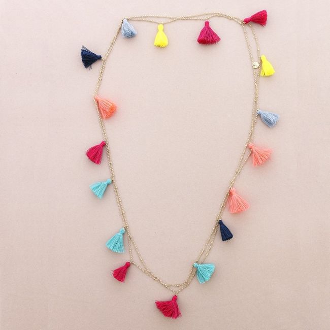 2M LONG NECKLACE WITH FRINGE CHAIN