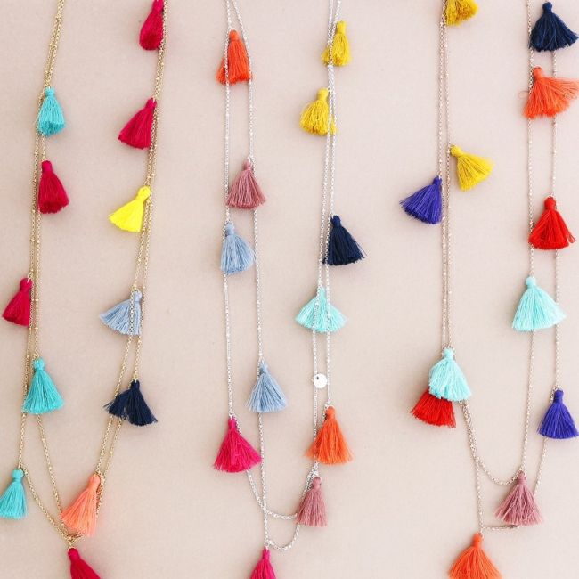 2M LONG NECKLACE WITH FRINGE CHAIN