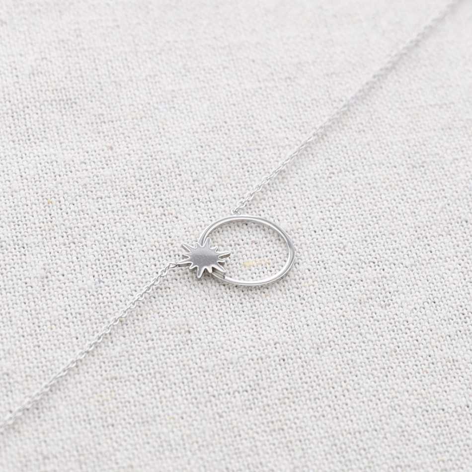 STAR RING STEEL SHORT NECKLACE