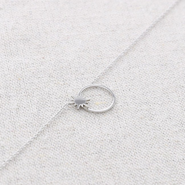 STAR RING STEEL SHORT NECKLACE