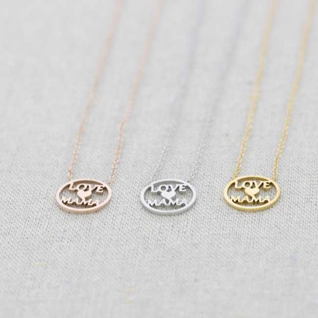 LOVE MAMA CIRCLE STEEL SHORT NECKLACE