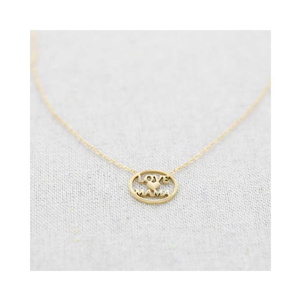 LOVE MAMA CIRCLE STEEL SHORT NECKLACE