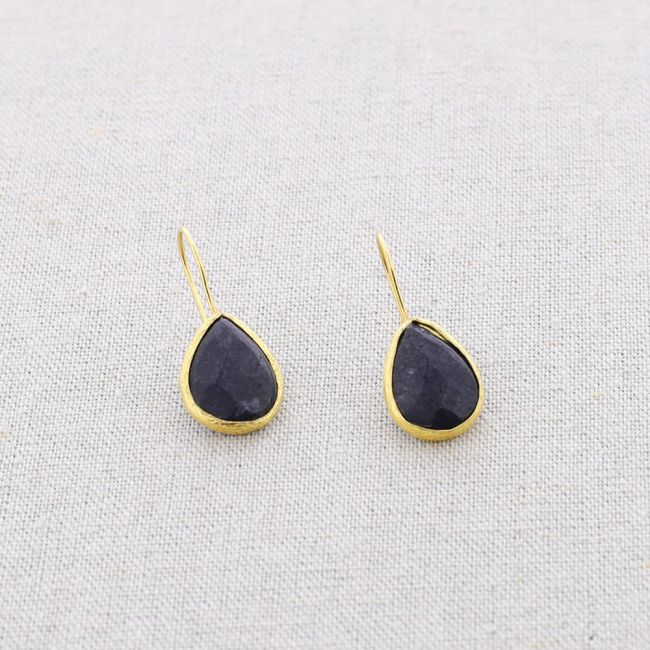 BRONZE STONE DROP PENDANT EARRINGS