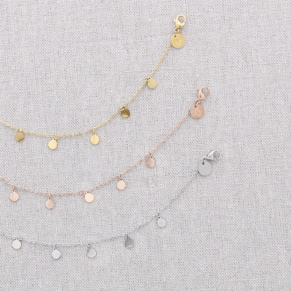 STEEL CHAIN BRACELET WITH MEDALS