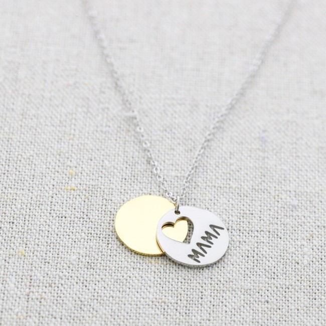 GARGANTILLA ACERO DOBLE MONEDA "LOVE MAMA"