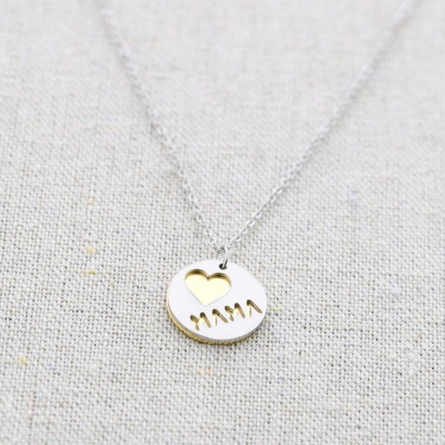 GARGANTILLA ACERO DOBLE MONEDA "LOVE MAMA"