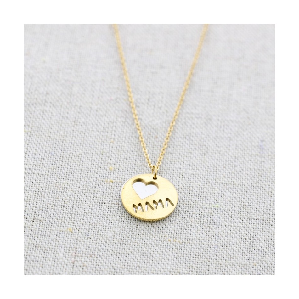 GARGANTILLA ACERO DOBLE MONEDA "LOVE MAMA"