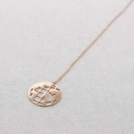 WORLD MAP STEEL SHORT NECKLACE