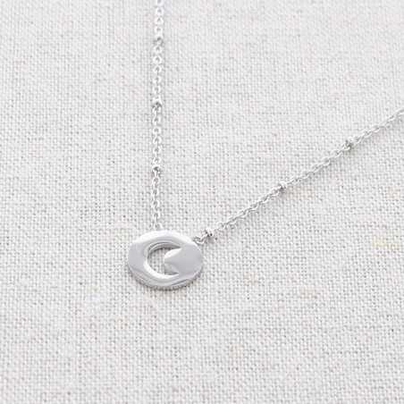 STEEL MOON SHORT NECKLACE