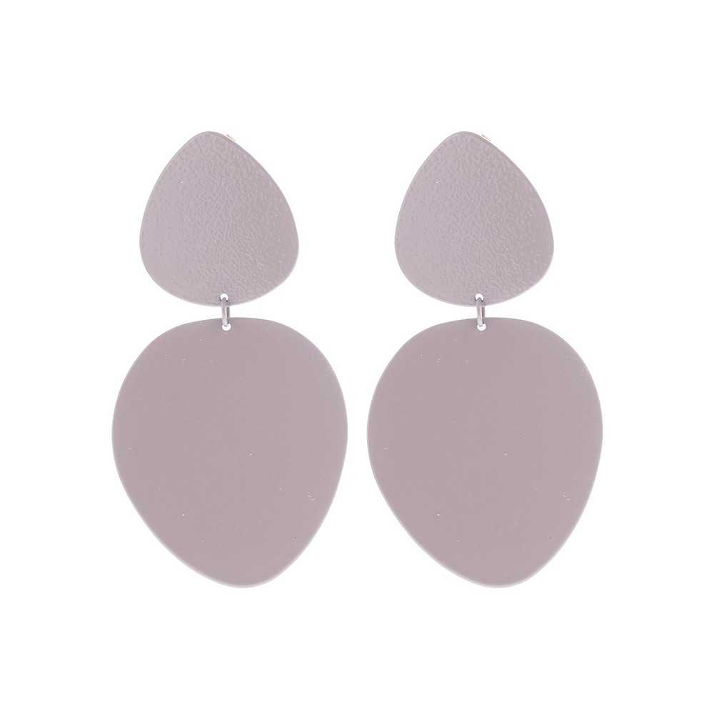 METAL COLOR GEOMETRIC SHAPE EARRINGS