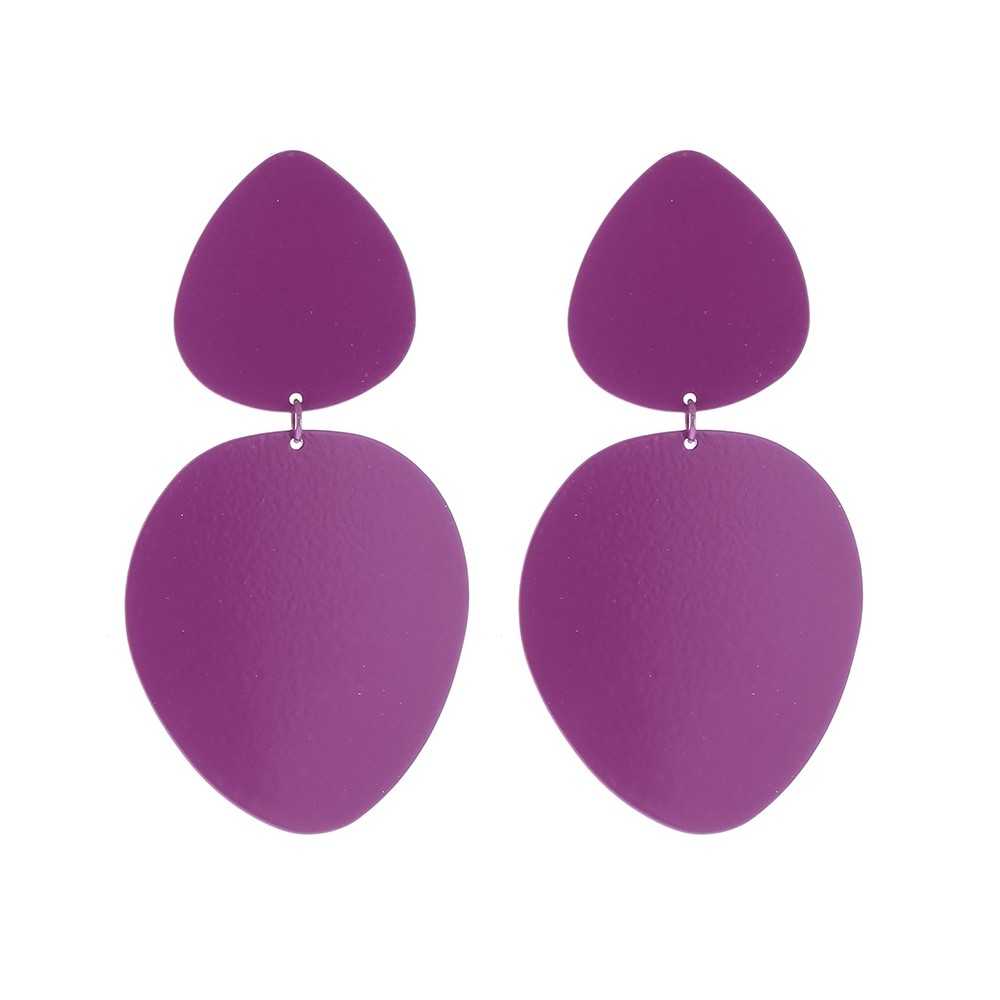 METAL COLOR GEOMETRIC SHAPE EARRINGS