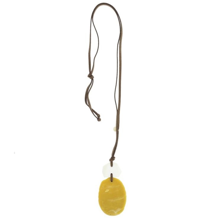 DOUBLE RESIN PENDANT LONG NECKLACE