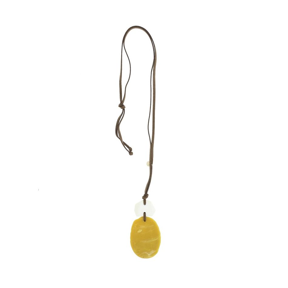 COLLAR LARGO COLGANTE DOBLE RESINA