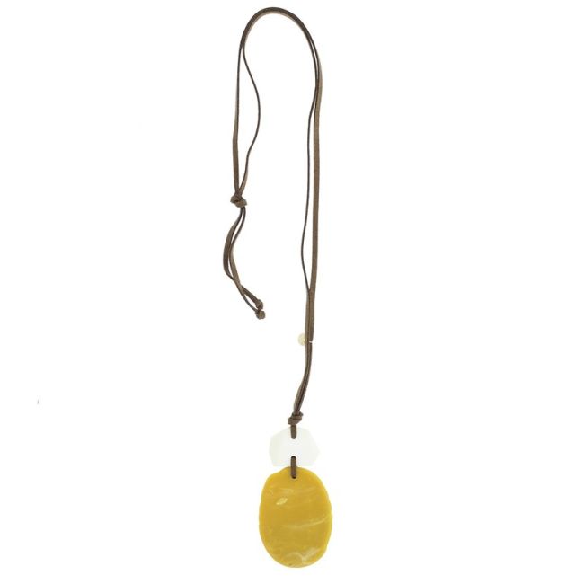 COLLAR LARGO COLGANTE DOBLE RESINA