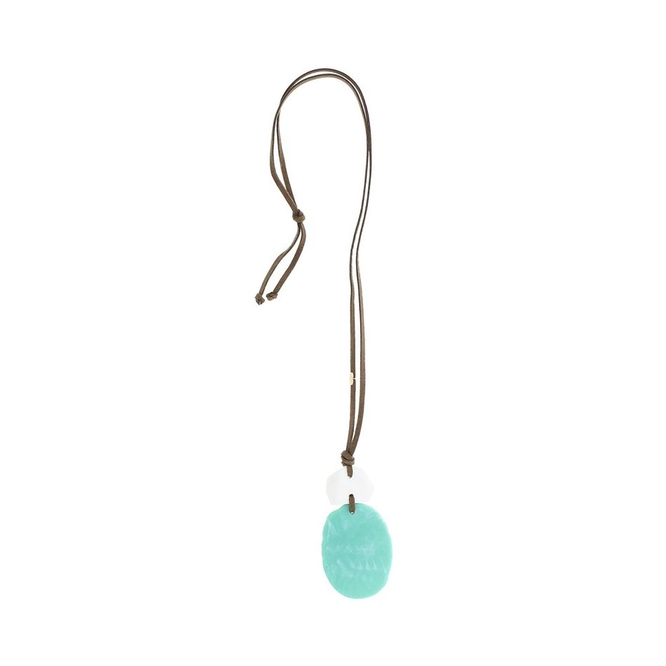 COLLAR LARGO COLGANTE DOBLE RESINA