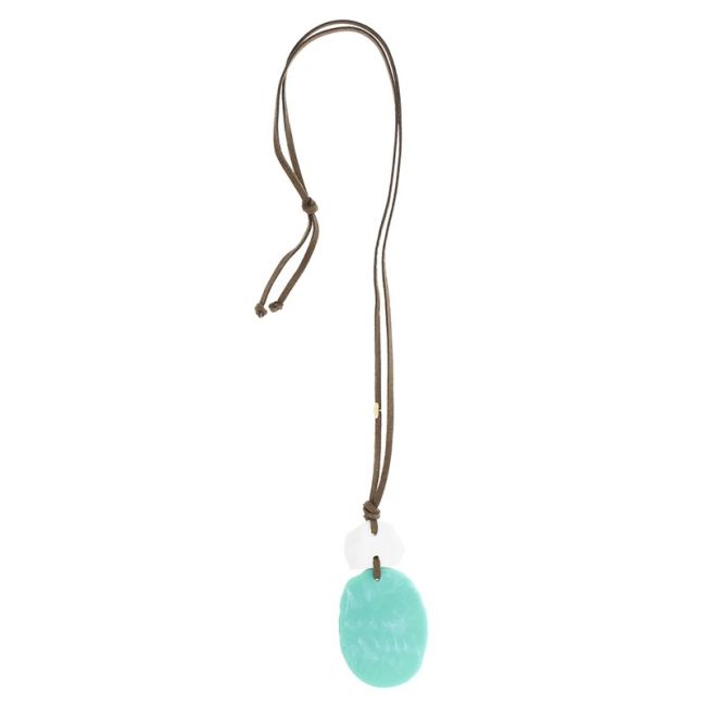 DOUBLE RESIN PENDANT LONG NECKLACE