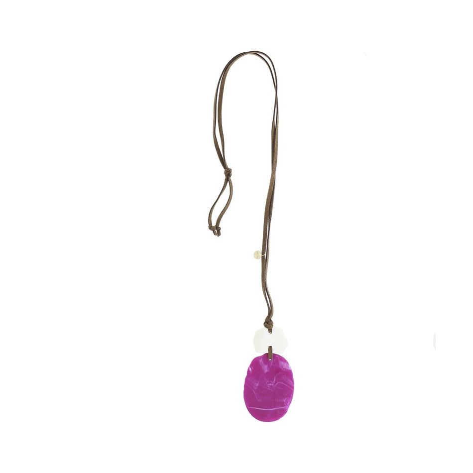 COLLAR LARGO COLGANTE DOBLE RESINA